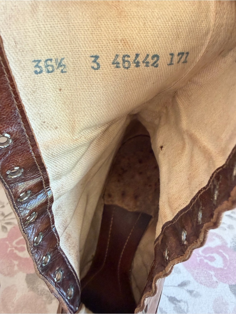 Antique VICTORIAN LEATHER BOOTS Brown Witchy Laced Vintage Martha Washington 6.5 - Picture 9 of 13